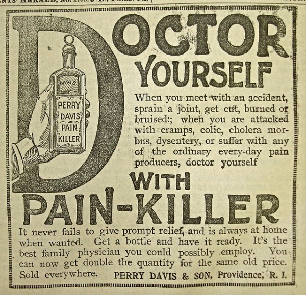 Vintage pain killer advertisement (1908)